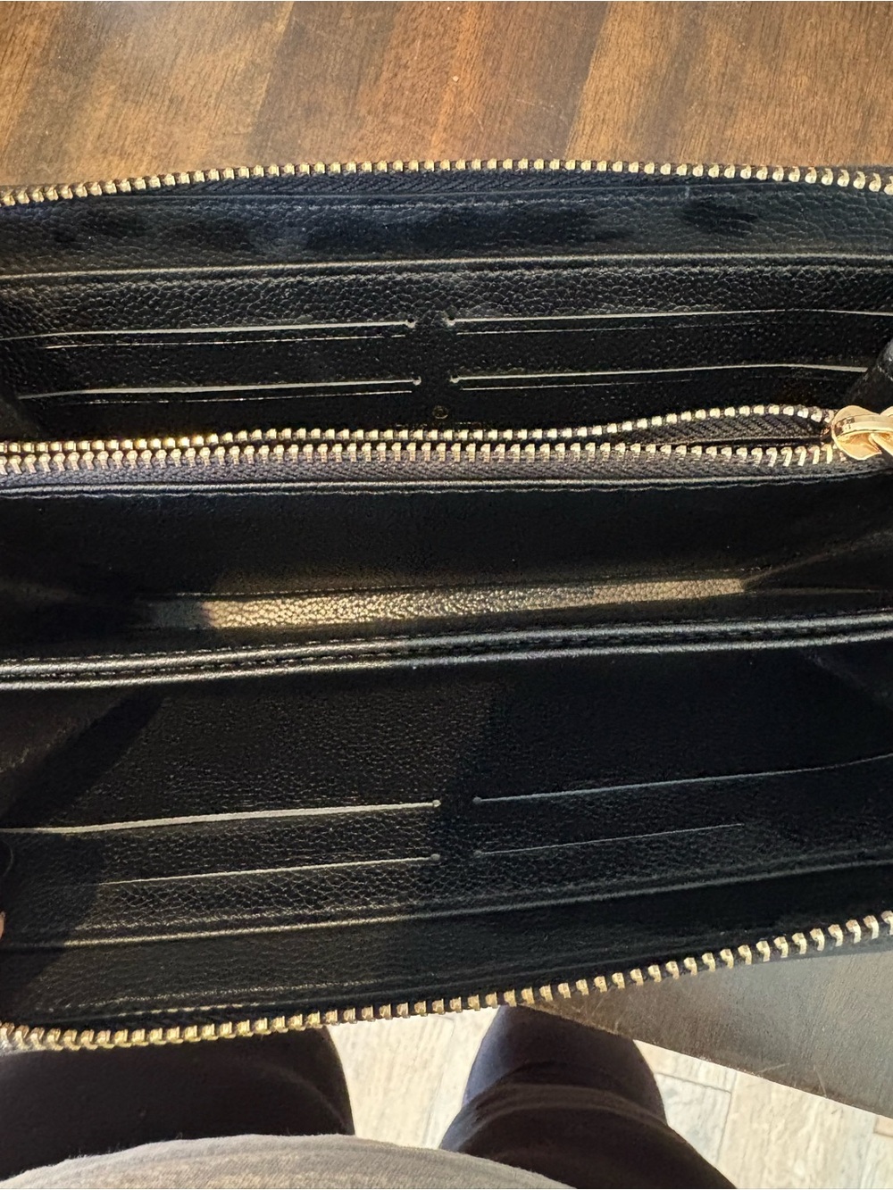 Louis Vuitton Black Monogram Embossed Zip Wallet - Picture 4 of 4
